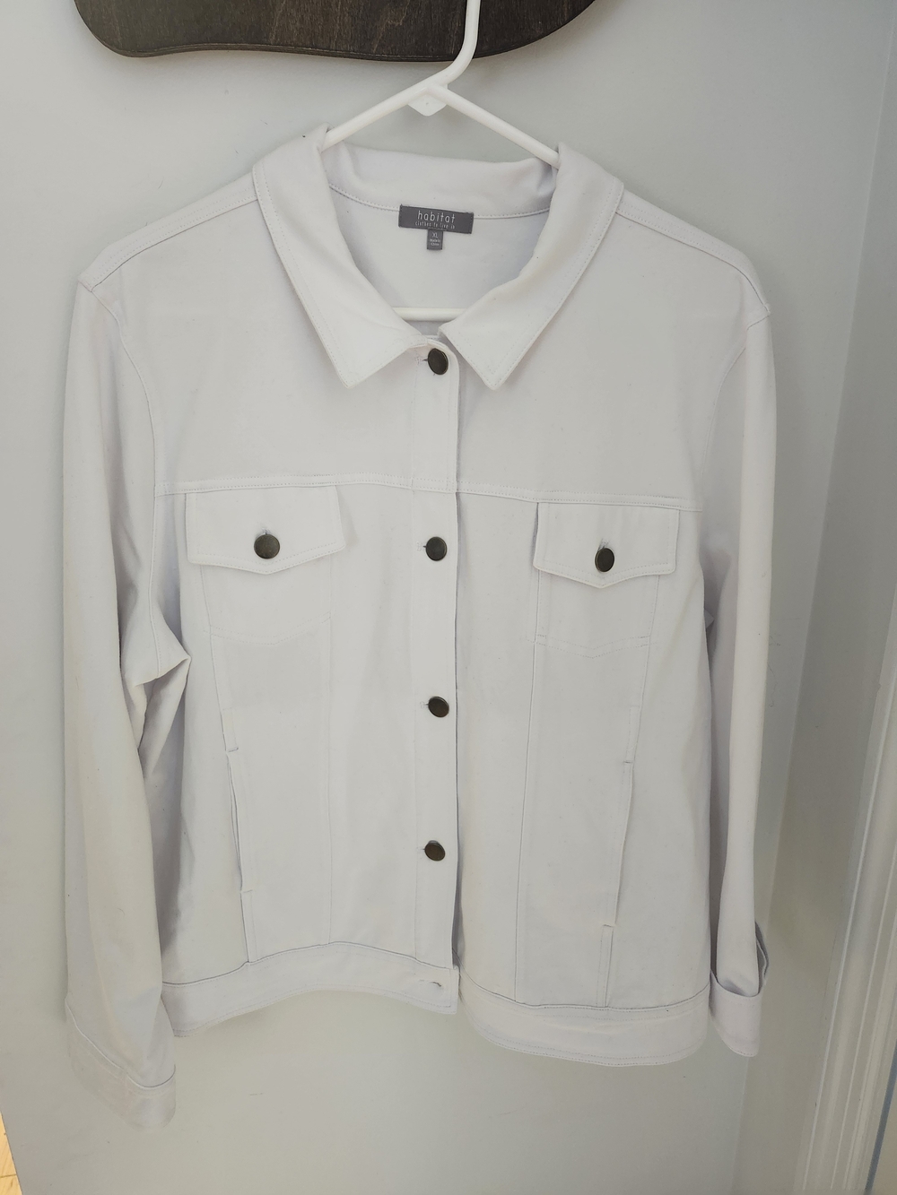 White Classic Button-Front Jacket
